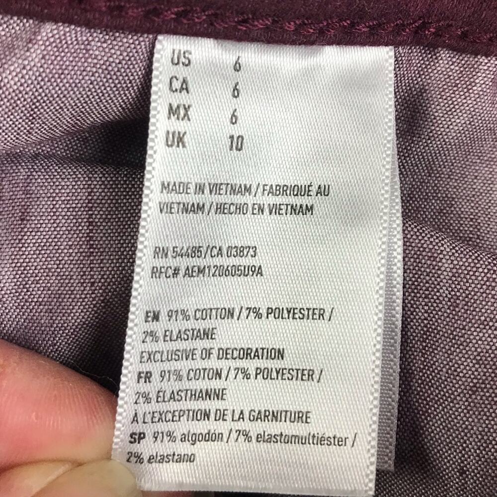American Eagle Hi Rise Shortie Shorts Burgundy 6 - Picture 5 of 6